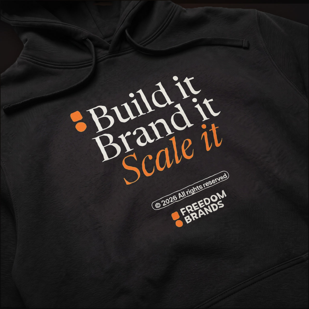 Build It Brand It Scale It Hoodie, print detail [m655fb-04]