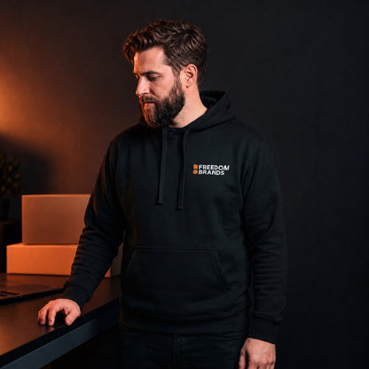Build It Brand It Scale It Hoodie, front, worn [m818h-02]
