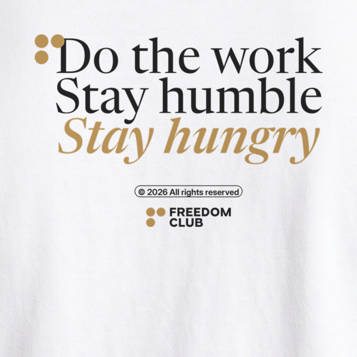 Do The Work Tee, White, back print detail [m655v2-08]