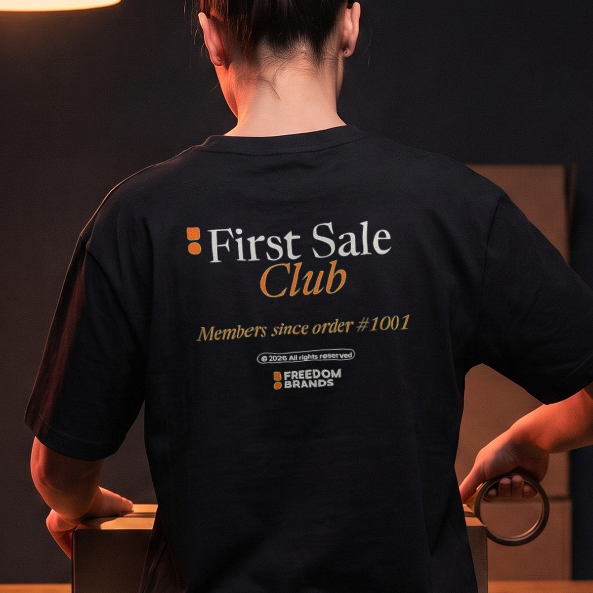 First Sale Club Tee, back, worn [m655fb-01]