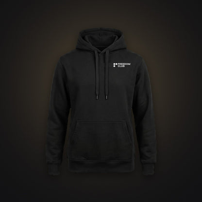 Freedom Club Team Hoodie, flat lay, left chest logo [m818-03]