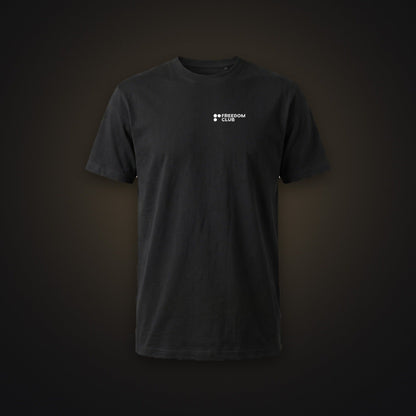 Freedom Club Team Tee, flat lay, left chest logo [m716-03]