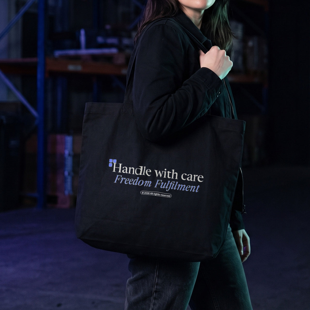 Handle With Care Tote, worn [m655r5-02]