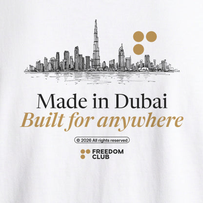 Made in Dubai Tee, back print detail [m655v2-04]