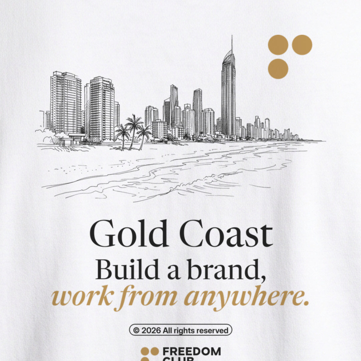 The Gold Coast Tee, back print detail [m712-04]