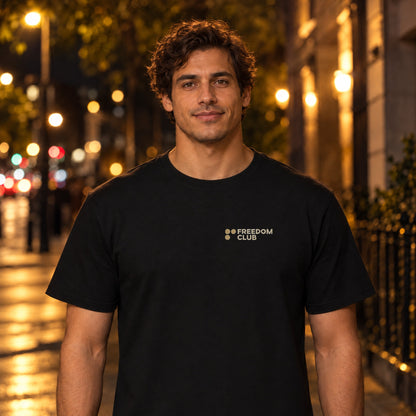 The Pedro Tee, worn front, left chest logo [m818h-02]